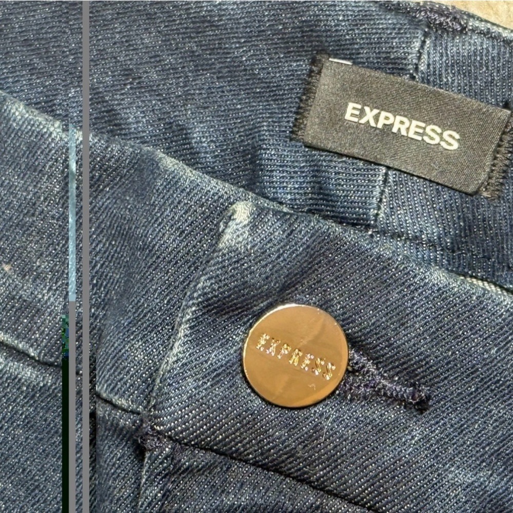 NWT Express Jeans Womens Blue 70s Flare Mid Rise Stretch Denim XL Short 38x31 - Picture 10 of 13